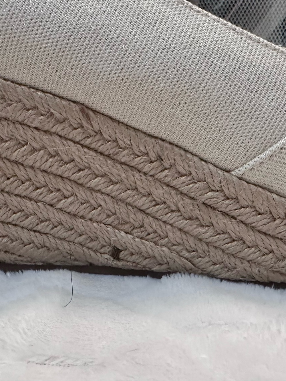Toms’ Beige Metallic Casual Peep Toe Wedges - Picture 6 of 10